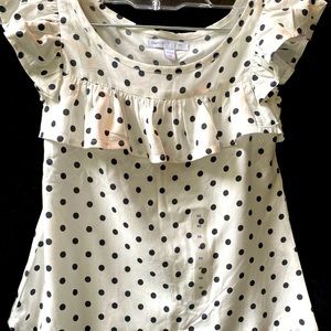 Gap Kids girls top, XS. Black/white polka dot, new with tags. Cute!